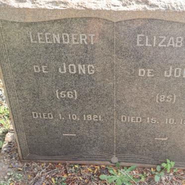 JONG Leendert, de -1921 &amp; Elizabeth -1952