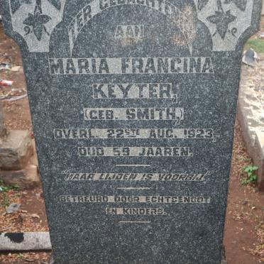 KEYTER Maria Francina nee SMITH -1923
