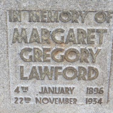 LAWFORD Margaret Gregory 1896-1934