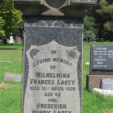 LACEY Frederick Henry -1953 &amp; Wilhelmina Frances -1929