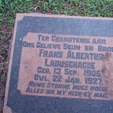 LABUSCHAGNE Frans Albertus 1906-1927