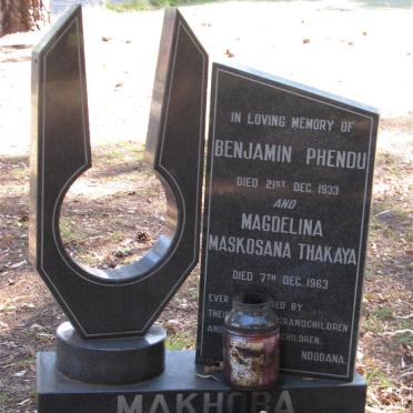 MAKHOBA Benjamin Phendu -1933 :: Magdelina Maskosana Thakaya -1963