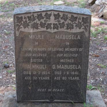 MABUSELA D. -1941 :: MKULI A. -1934
