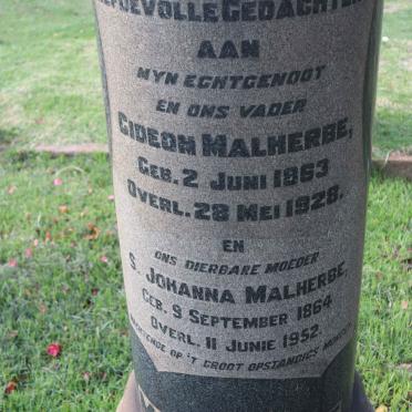 MALHERBE Gideon 1863-1928 &amp; S. Johanna 1864-1952