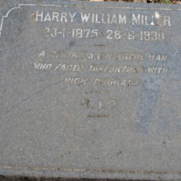 MILLER Harry William 1875-1930