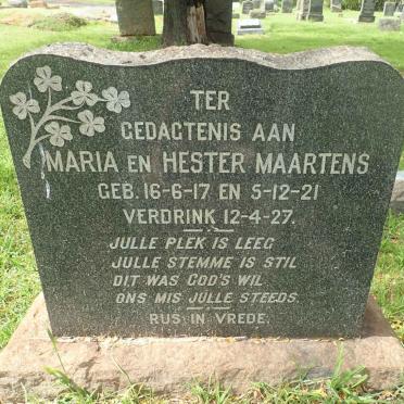 MAARTENS Maria 1917-1927 :: MAARTENS Hester 1921-1927