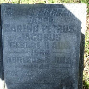 MATTHEE Barend Petrus Jacobus 1864-1944 &amp; Maria Magdalena -1930