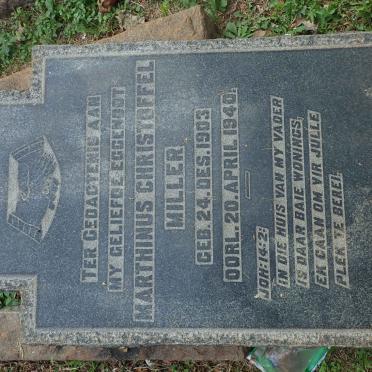 MILLER Marthinus Christoffel 1903-1940