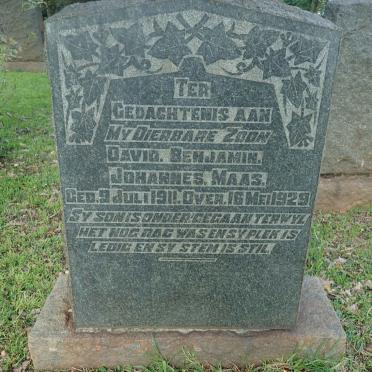 MAAS David Benjamin Johannes 1911-1929