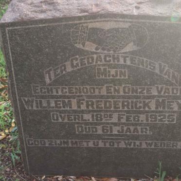 MEYER Willem Frederick -1925