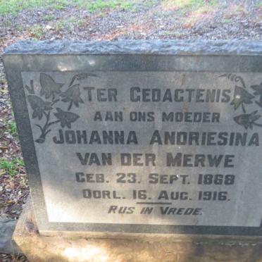 MERWE Johanna Andriesina, van der 1868-1916