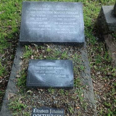 OOSTHUIZEN Thomas 1887-1929 :: PIENAAR Martha nee OOSTHUIZEN 1914-1945