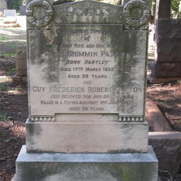 PAXTON Ruth Shimmin nee HARTLEY -1932 :: PAXTON Guy Frederick Robert -1950