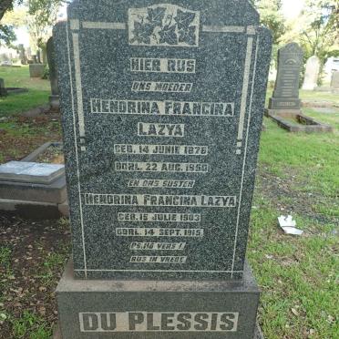 PLESSIS Hendrina Francina Lazya, du 1878-1950 :: PLESSIS Hendrina Francina Lazya, du 1903-1915