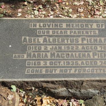 PIENAAR Abel Albertus -1922 &amp; Maria Magdalena -1935