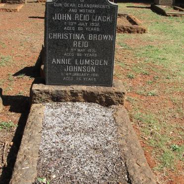 REID John -1932 &amp; Christina BROWN -1971 :: JOHNSON Annie Lumsden -1981
