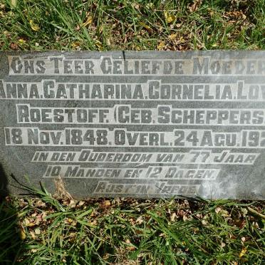 ROESTOFF Anna Catharina Cornelia Lowisa nee SCHEPPERS 1848-1926