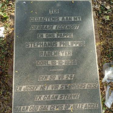 RADEMEYER Stephanus Philippus -1939