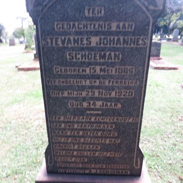SCHOEMAN Stevanes Johannes 1886-1920