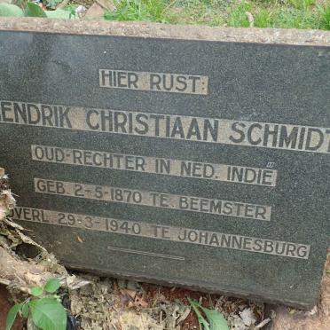 SCHMIDT Hendrik Christiaan 1870-1940