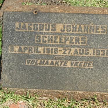 SCHEEPERS Jacobus Johannes 1918-1936
