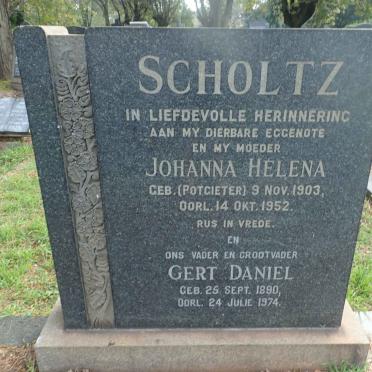 SCHOLTZ Gert Daniel 1890-1974 &amp; Johanna Helena POTGIETER 1903-1952