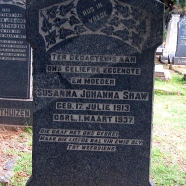SHAW Susanna Johanna 1913-1937