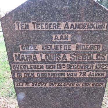 SIEBOLDS Maria Louisa -1922