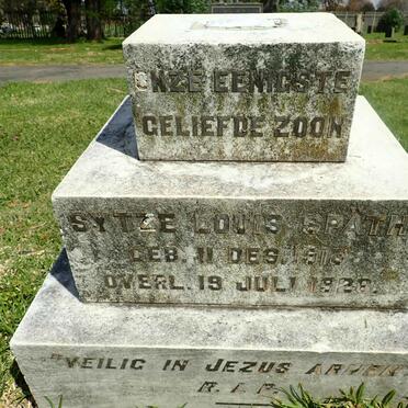 SPATH Louis 1880-1952 :: SPATH Sytze Louis 1913-1926