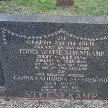 STEENEKAMP Teunis Gertse 1884-1946 &amp; Lavina Catharina BUYS 1884-1951