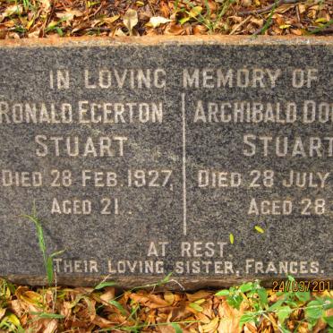 STUART Ronald Egerton -1927 :: STUART Archibald Douglas -1929