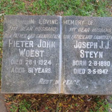 STEYN Joseph J.J. 1890-1947 :: WOEST Pieter John -1924