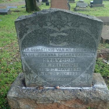 STRYDOM Elsie Johanna Susara Catrina nee PRETORIUS 1874-1929