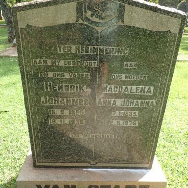STADE Hendrik Johannes, van 1850-1938 &amp; Magdalena Anna Johanna 1885-1976