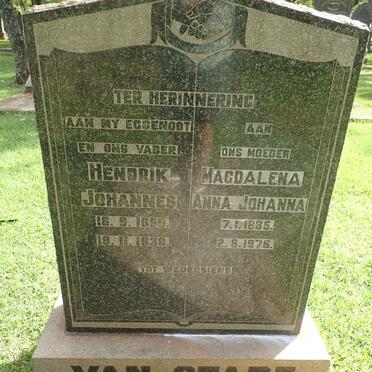 STADE Hendrik Johannes, van 1850-1938 &amp; Magdalena Anna Johanna 1885-1976