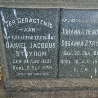 STRYDOM Daniel Jacobus 1891-1939 &amp; Johanna Hendrika Susanna 1869-1946