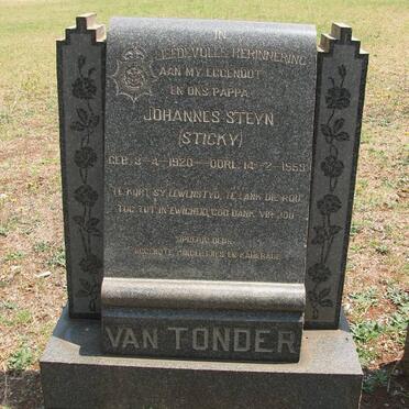 TONDER Johannes Steyn, van 1920-1953