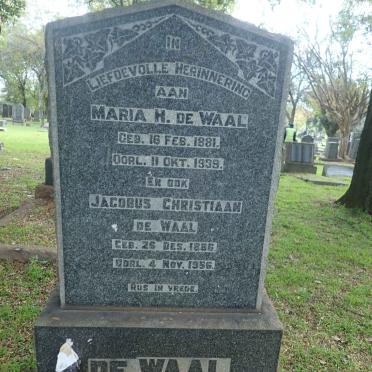 WAAL Jacobus Christiaan, de 1886-1956 &amp; Maria H. 1881-1939