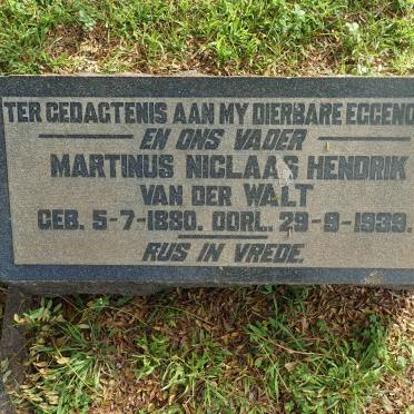 WALT Martinus Niclaas Hendrik, van der 1880-1939