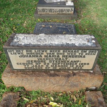 WALT Johanna Maria Hendrina, van der nee STEENEKAMP 1854-1932