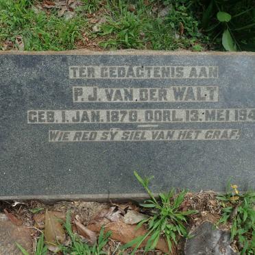 WALT P.J., van der 1870-1940