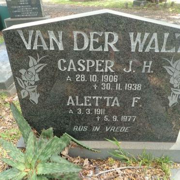 WALT Casper J.H., van der 1906-1938 &amp; Aletta F. 1911-1977