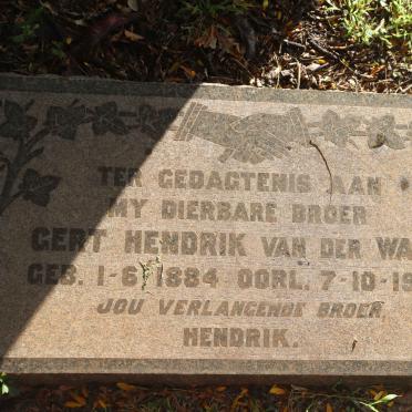 WALT Gert Hendrik, van der 1884-1921