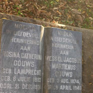 GOUS Wessel Jacobus Martienus 1874-1946 &amp; Rosina Catharina LAMPRECHT 1883-1924