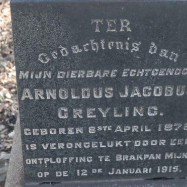 GREYLING Arnoldus Jacobus 1879-1915