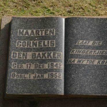 BAKKER Martin Cornelius, den 1942-1952