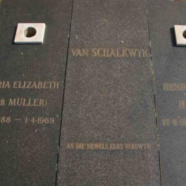 SCHALKWYK Henry George Hawkins, van 1890-1968 &amp; Maria Elizabeth MULLER 1888-1969