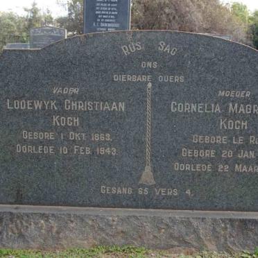 KOCH Loodewyk Christiaan 1863-1943 &amp; Cornelia Margrietha LE ROUX 1867-1952