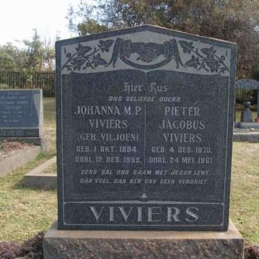 VIVIERS Pieter Jacobs 1870-1961 &amp; Johanna M.P. VILJOEN 1884-1959