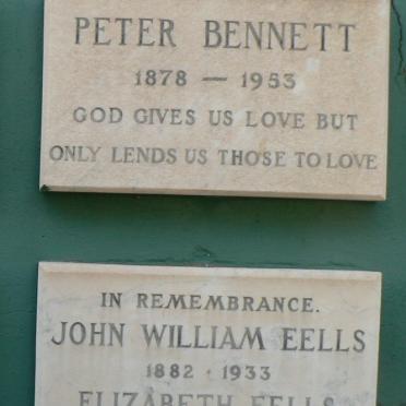 BENNETT Peter 1878-1953 :: EELLS John William 1882-1933 &amp; Elizabeth 1881-1966